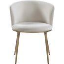  Color_Cream/ Gold -- Skylar Cream Velvet Upholstered Dining Chair IMAGE 4