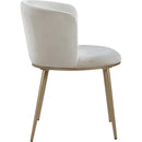  Color_Cream/ Gold -- Skylar Cream Velvet Upholstered Dining Chair IMAGE 5