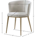  Color_Cream/ Gold -- Skylar Cream Velvet Upholstered Dining Chair IMAGE 7
