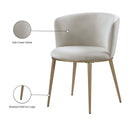  Color_Cream/ Gold -- Skylar Cream Velvet Upholstered Dining Chair IMAGE 8