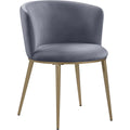  Color_Gold/ Grey -- Skylar Grey Velvet Upholstered Dining Chair IMAGE 1