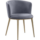  Color_Gold/ Grey -- Skylar Grey Velvet Upholstered Dining Chair IMAGE 1