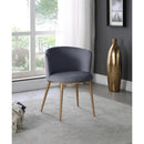  Color_Gold/ Grey -- Skylar Grey Velvet Upholstered Dining Chair IMAGE 2