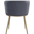  Color_Gold/ Grey -- Skylar Grey Velvet Upholstered Dining Chair IMAGE 3