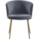  Color_Gold/ Grey -- Skylar Grey Velvet Upholstered Dining Chair IMAGE 4