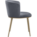  Color_Gold/ Grey -- Skylar Grey Velvet Upholstered Dining Chair IMAGE 5