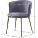  Color_Gold/ Grey -- Skylar Grey Velvet Upholstered Dining Chair IMAGE 7