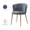  Color_Gold/ Grey -- Skylar Grey Velvet Upholstered Dining Chair IMAGE 8