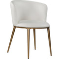  Color_Gold/ White -- Skylar White Velvet Upholstered Dining Chair IMAGE 1