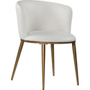  Color_Gold/ White -- Skylar White Velvet Upholstered Dining Chair IMAGE 1