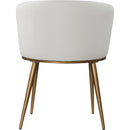 Color_Gold/ White -- Skylar White Velvet Upholstered Dining Chair IMAGE 3