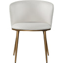  Color_Gold/ White -- Skylar White Velvet Upholstered Dining Chair IMAGE 4