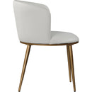  Color_Gold/ White -- Skylar White Velvet Upholstered Dining Chair IMAGE 5