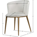  Color_Gold/ White -- Skylar White Velvet Upholstered Dining Chair IMAGE 8