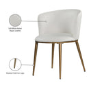  Color_Gold/ White -- Skylar White Velvet Upholstered Dining Chair IMAGE 9