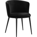  Color_Black -- Skylar Black Velvet Upholstered Dining Chair IMAGE 1