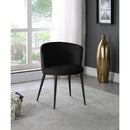  Color_Black -- Skylar Black Velvet Upholstered Dining Chair IMAGE 2