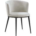  Color_Black/ Cream -- Skylar Cream Velvet Upholstered Dining Chair IMAGE 1