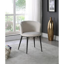  Color_Black/ Cream -- Skylar Cream Velvet Upholstered Dining Chair IMAGE 2