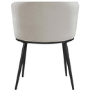  Color_Black/ Cream -- Skylar Cream Velvet Upholstered Dining Chair IMAGE 3