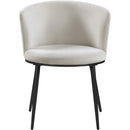  Color_Black/ Cream -- Skylar Cream Velvet Upholstered Dining Chair IMAGE 4