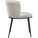  Color_Black/ Cream -- Skylar Cream Velvet Upholstered Dining Chair IMAGE 5
