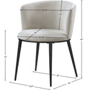  Color_Black/ Cream -- Skylar Cream Velvet Upholstered Dining Chair IMAGE 7