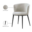  Color_Black/ Cream -- Skylar Cream Velvet Upholstered Dining Chair IMAGE 8
