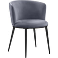  Color_Black/ Grey -- Skylar Grey Velvet Upholstered Dining Chair IMAGE 1