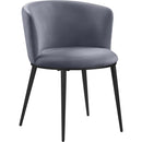  Color_Black/ Grey -- Skylar Grey Velvet Upholstered Dining Chair IMAGE 1