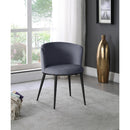  Color_Black/ Grey -- Skylar Grey Velvet Upholstered Dining Chair IMAGE 2