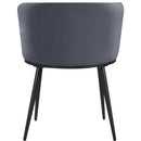 Color_Black/ Grey -- Skylar Grey Velvet Upholstered Dining Chair IMAGE 3
