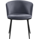  Color_Black/ Grey -- Skylar Grey Velvet Upholstered Dining Chair IMAGE 4