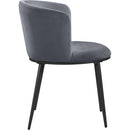  Color_Black/ Grey -- Skylar Grey Velvet Upholstered Dining Chair IMAGE 5