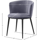  Color_Black/ Grey -- Skylar Grey Velvet Upholstered Dining Chair IMAGE 7