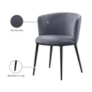  Color_Black/ Grey -- Skylar Grey Velvet Upholstered Dining Chair IMAGE 8