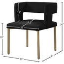 Meridian Caleb Black Velvet Dining Chair IMAGE 7