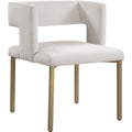 Color_Cream/ Gold -- Caleb Cream Velvet Upholstered Dining Chair IMAGE 1