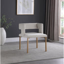  Color_Cream/ Gold -- Caleb Cream Velvet Upholstered Dining Chair IMAGE 2