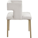  Color_Cream/ Gold -- Caleb Cream Velvet Upholstered Dining Chair IMAGE 4