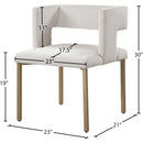  Color_Cream/ Gold -- Caleb Cream Velvet Upholstered Dining Chair IMAGE 7