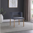  Color_Gold/ Grey -- Caleb Grey Velvet Upholstered Dining Chair IMAGE 2