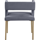  Color_Gold/ Grey -- Caleb Grey Velvet Upholstered Dining Chair IMAGE 3