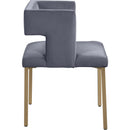  Color_Gold/ Grey -- Caleb Grey Velvet Upholstered Dining Chair IMAGE 4