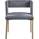  Color_Gold/ Grey -- Caleb Grey Velvet Upholstered Dining Chair IMAGE 5