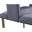  Color_Gold/ Grey -- Caleb Grey Velvet Upholstered Dining Chair IMAGE 6