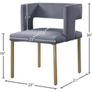  Color_Gold/ Grey -- Caleb Grey Velvet Upholstered Dining Chair IMAGE 7