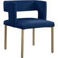  Color_Navy -- Caleb Navy Velvet Upholstered Dining Chair IMAGE 1