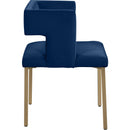  Color_Navy -- Caleb Navy Velvet Upholstered Dining Chair IMAGE 4