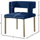  Color_Navy -- Caleb Navy Velvet Upholstered Dining Chair IMAGE 7